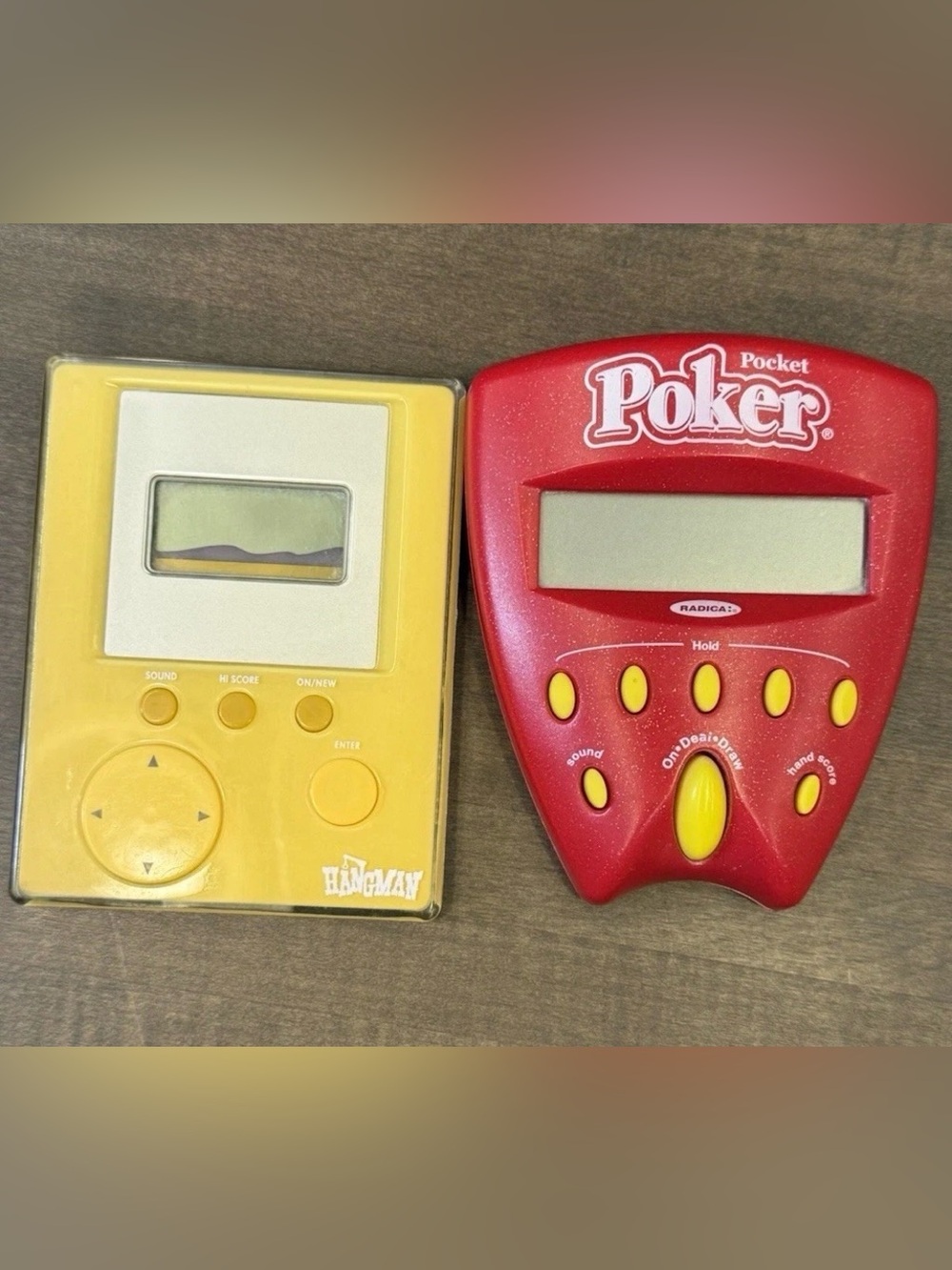 2002 Radica Pocket Poker Electronic Handheld
Game + Bonus Hangman Game Tested
